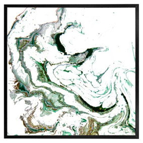 Green & gold marble (Picutre Frame) / 24x24" / Black