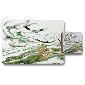Green & Gold Marble (Placemat & Coaster Set) / Default Title