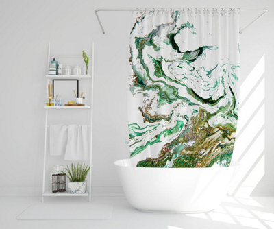 Green & Gold Marble (Shower Curtain) / Default Title