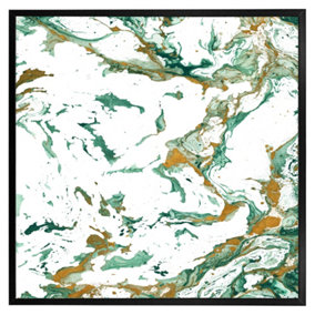 Green & golden marble (Picutre Frame) / 12x12" / White