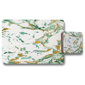 Green & Golden Marble (Placemat & Coaster Set) / Default Title