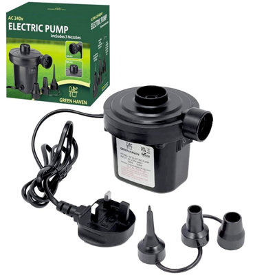 GREEN HAVEN AC Electric Air pump Camping Electric Pump for Inflatables with 3 Nozzles DIY at B Q