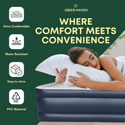 Green Haven Single Blow up Mattress Waterproof Single Airbed Inflatable Mattress Quick Inflating Air Bed for Adults and Kids DIY at B Q