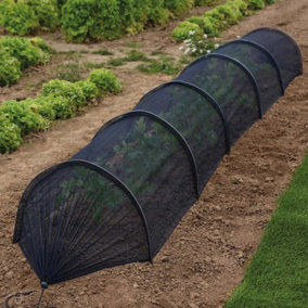 Green House Tunnels Net & PVC Polytunnels Long 300cm x 45cm x 45cm Grow Tunnel Cloche Protection from Pests & Insects (x2)