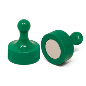 Green Jumbo Skittle Magnets for Fridge, Office, Whiteboard, Noticeboard, Filing Cabinet - 29mm dia x 38mm tall