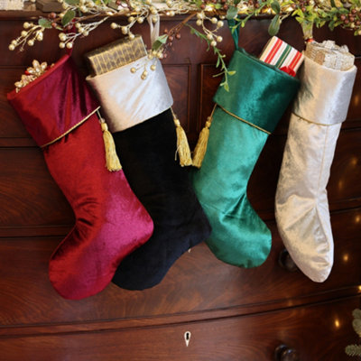Green Kensington Velvet Xmas Gift Decoration Christmas Stocking - 4