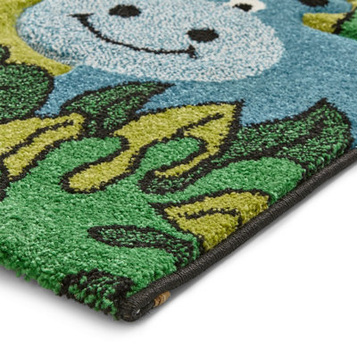 Green Kids Rug, Animal Graphics Pictorial Rug, Modern Rug, Stain-Resistant Rug for Bedroom, & Dining Room-120cm X 170cm
