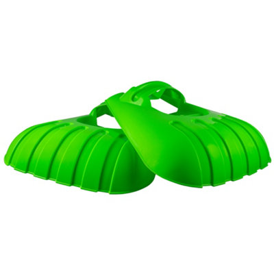 Green large leaf grabber scoops for garden cleaning, pair, ergonomic ...