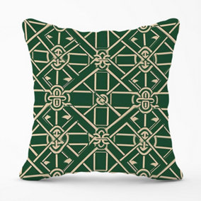 Green Lattice Design Cushions 60cm x 60cm