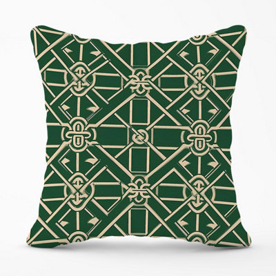 Green Lattice Design Outdoor Cushion 45cm x 45cm