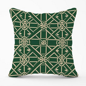 Green Lattice Design Outdoor Cushion 45cm x 45cm