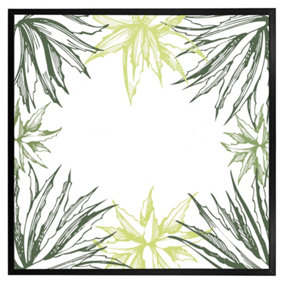 Green leaf border (Picutre Frame) / 16x16" / Grey