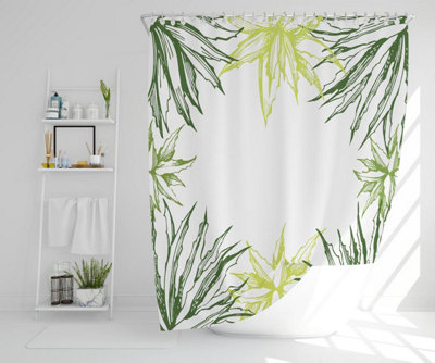 Green Leaf Border (Shower Curtain) / Default Title