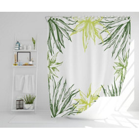 Green Leaf Border (Shower Curtain) / Default Title