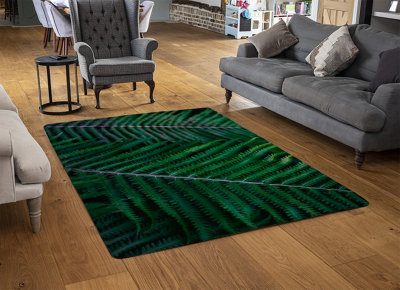 Green Leaves, Abstract Flora Texture Designer Special Soft Home Rug