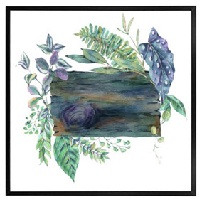 Green leaves board (Picutre Frame) / 16x16" / Brown