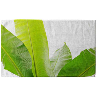 Green Leaves On White (Bath Towel) / Default Title Price Comparisons | Compare The Build