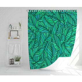 Green Leaves Pattern (Shower Curtain) / Default Title