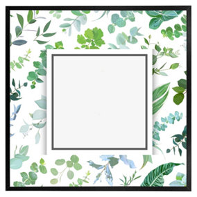 Green leaves (Picutre Frame) / 16x16" / Grey