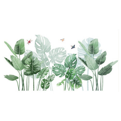 Green Leaves Wall Sticker Eco Friendly Decorative Stickers 30 cm x 90 cm