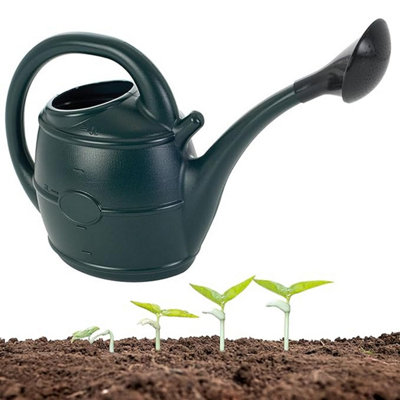 Green Lightweight 10 Litres Garden Watering Can With Sprinkler Rose Head For Flowers & Plants