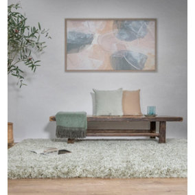 Green Luxurious , Modern , Plain , Shaggy Easy to Clean Rug for Living Room, Bedroom - 200cm X 290cm