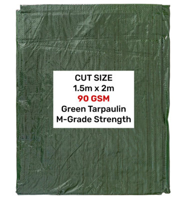 Green M-Grade Tarpaulin 1.5m x 2m