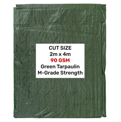 Green M-Grade Tarpaulin 2m x 4m