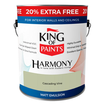 Green Matt Emulsion Cascading Vine King of Paints Harmony 3L Can