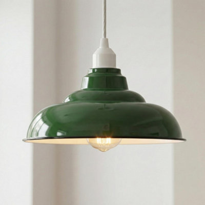 Green metal ceiling lamp shade with black line design for modern ...