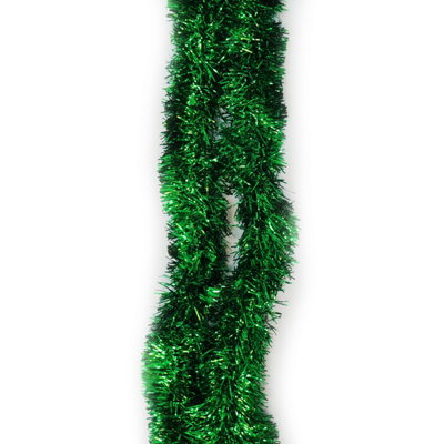 Green Metallic Shiny Christmas Tinsel Garland for Xmas Tree & Home ...