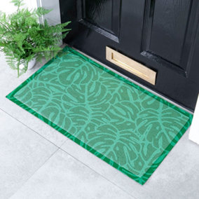 Green Monstera Pattern Indoor & Outdoor Doormat - 70x40cm