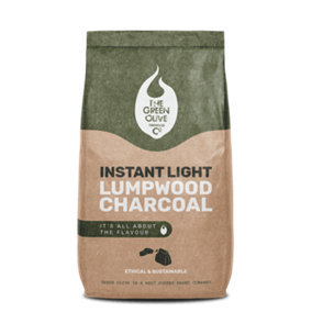 Green Olive Firewood Co Instant Light Lumpwood Charcoal 1kg 2-Pack