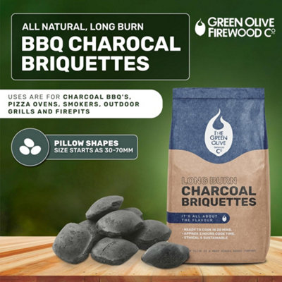 Green Olive Firewood Co Long Burn BBQ Charcoal Briquettes 20kg