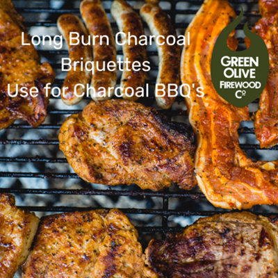 Green Olive Firewood Co Long Burn BBQ Charcoal Briquettes 20kg DIY at B Q