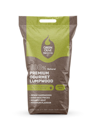 Green Olive Firewood Co Premium Gourmet Lumpwood BBQ Charcoal 6kg Bag