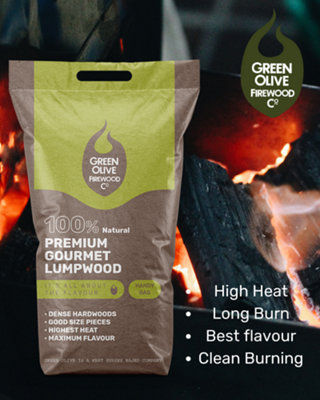 Green Olive Firewood Co Premium Gourmet Lumpwood BBQ Charcoal 6kg Bag