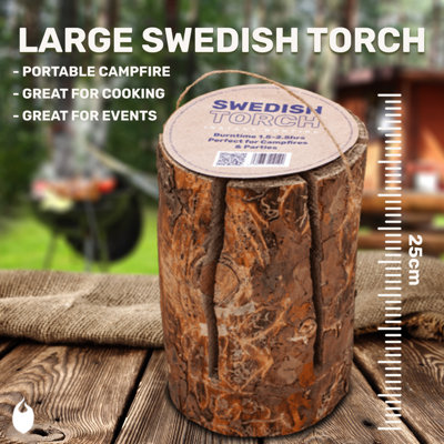 Green Olive Firewood Co Swedish Torch 2hr Burn Time