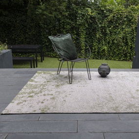 Green Outdoor Rug, Abstract Stain-Resistant Rug For Decks Garden Balcony, 8mm Modern Outdoor Area Rug-120cm X 170cm
