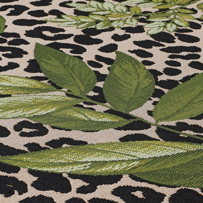 Green Outdoor Rug, Pictorial Stain-Resistant Rug For Decks Patio Garden, 20mm Thick Modern Outdoor Rug-120cm X 170cm