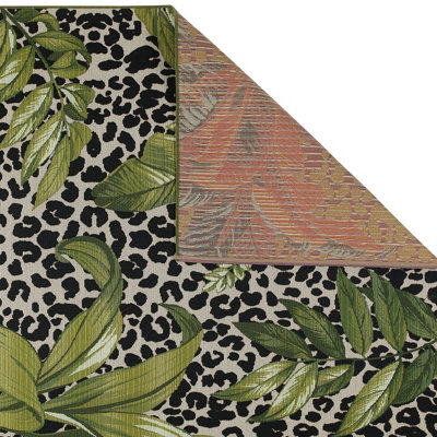 Green Outdoor Rug, Pictorial Stain-Resistant Rug For Decks Patio Garden, 20mm Thick Modern Outdoor Rug-120cm X 170cm