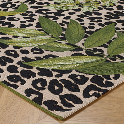 Green Outdoor Rug, Pictorial Stain-Resistant Rug For Decks Patio Garden, 20mm Thick Modern Outdoor Rug-120cm X 170cm