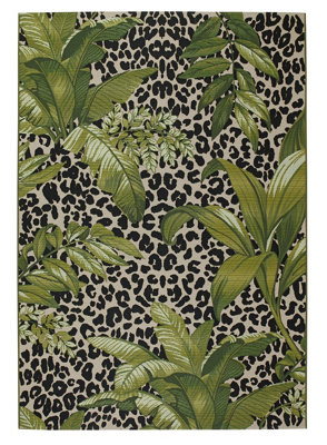 Green Outdoor Rug, Pictorial Stain-Resistant Rug For Decks Patio Garden, 20mm Thick Modern Outdoor Rug-120cm X 170cm
