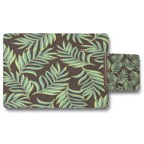 Green Palm Leaves (Placemat & Coaster Set) / Default Title