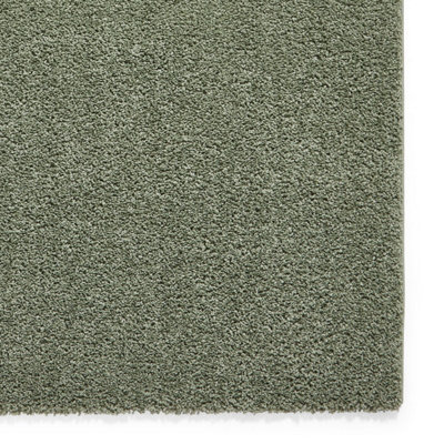 Green Plain 25mm Thick Anti-Shed Rug for Bedroom, Living, & Dining Room ...