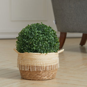 Green Plastic Artificial Eucalyptus Decorative Plant Ball 28 cm