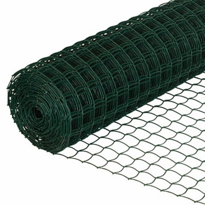 Green Plastic Mesh Fence 50mm Holes 0.5m x 5m Garden Netting