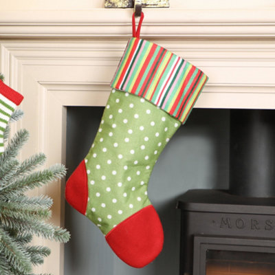 Green Polka Dot Xmas Tree Decoration Christmas Gift Bag Christmas Stocking Price Comparisons | Compare The Build