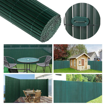 Green PVC Privacy Fence Sun Blocked Screen Panel Blindfold for Balcony 1.2 x 3 M