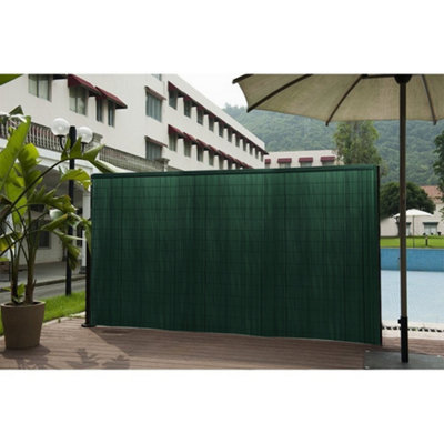 Green PVC Privacy Fence Sun Blocked Screen Panel Blindfold for Balcony 1.8 x 3 M